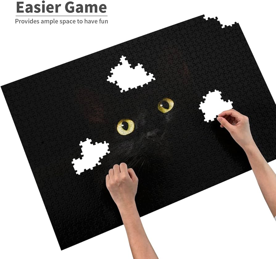 Amazon.co.jp: パズル おしゃれ かわいい 黒猫 猫柄 木製 1000ピース